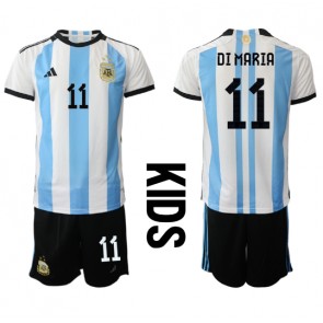 Lacne Dětský Futbalové dres Argentína Angel Di Maria #11 MS 2022 Krátky Rukáv - Domáci (+ trenírky)
